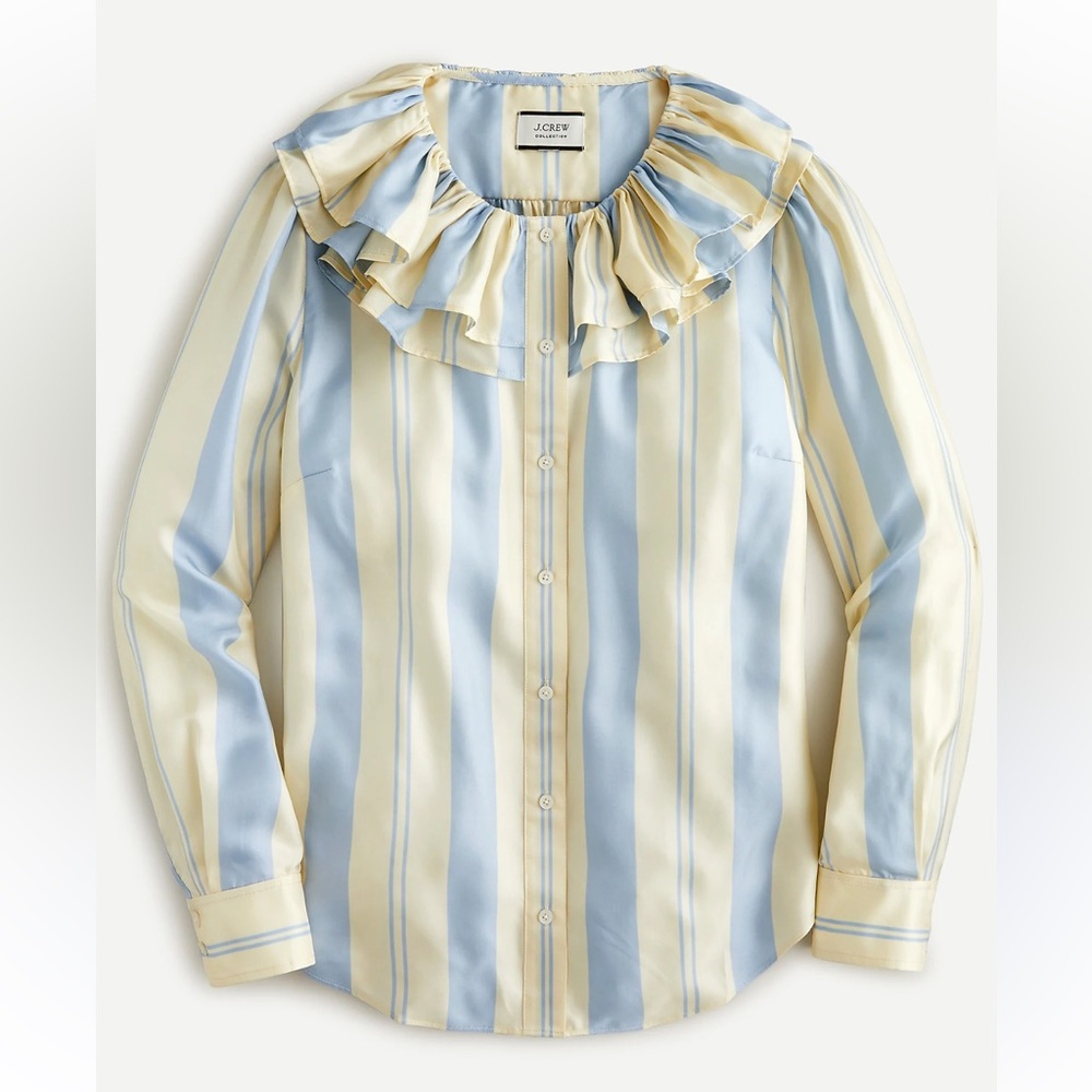 J crew collection ruffle silk blouse